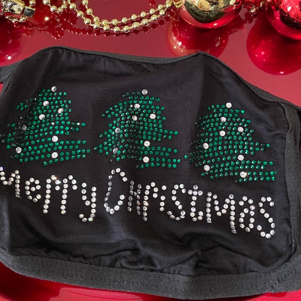 Christmas Tree Bling Face Mask
